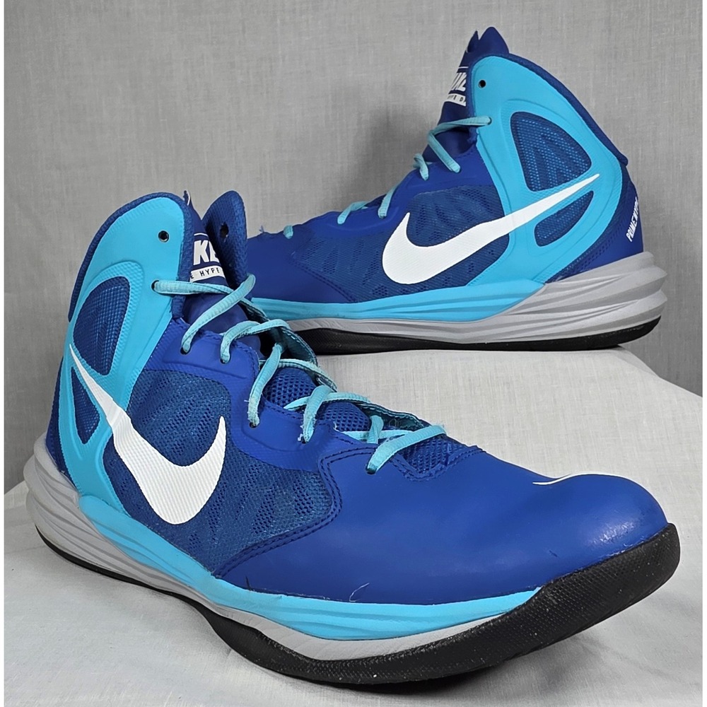 Nike Prime Hype DF Men's Basketball Shoes Blue White Size 11.5 High Top